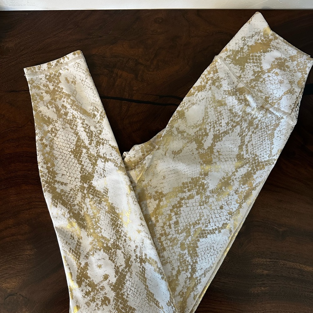 Gold and Cream Snake Print Women's Jeans